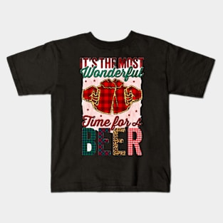It's the most wonderful time for beer - Christmas drinks - I love beer - beer Kids T-Shirt
